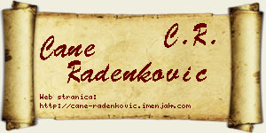 Cane Radenković vizit kartica